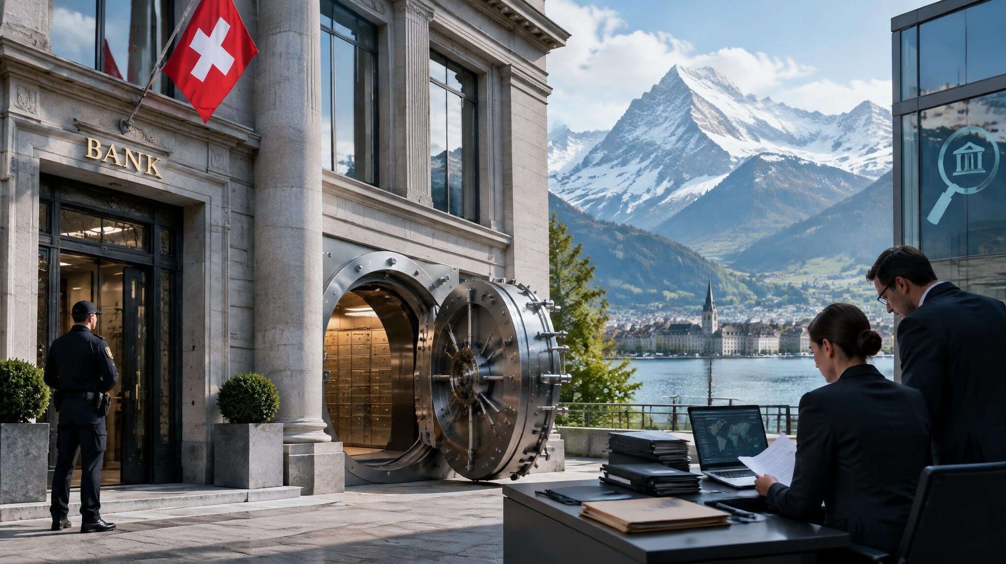 swiss bank building exterior